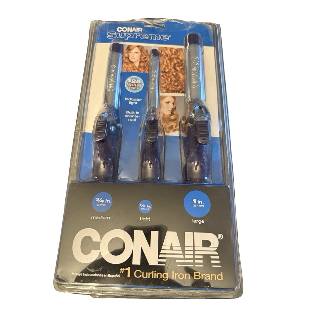 Conair Supreme Curling Iron Value‎ Pack 1/2", 3/4", 1" CB433SCS
